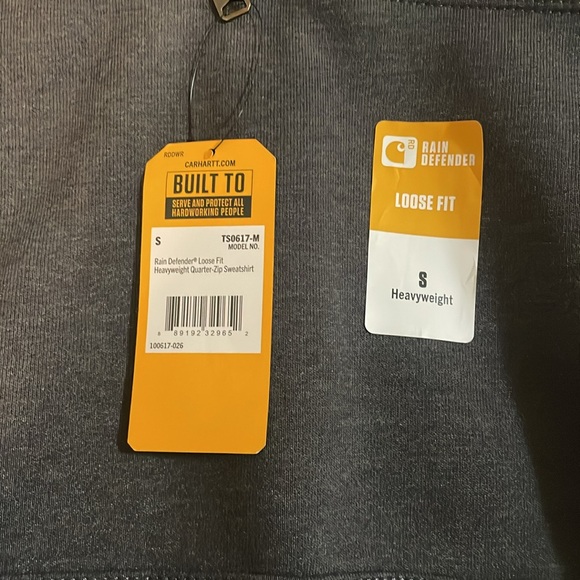 NWT Carhartt Rain Defender Loose Fit Heavyweight Quarter Zip Sweatshirt - Picture 2 of 3